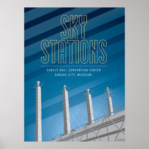 Kansas City Landmarks Sky Stations _ 18 x 24 Poster