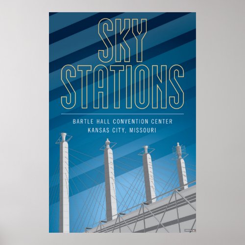 Kansas City Landmarks Sky Stations _ 24 x 36 Poster