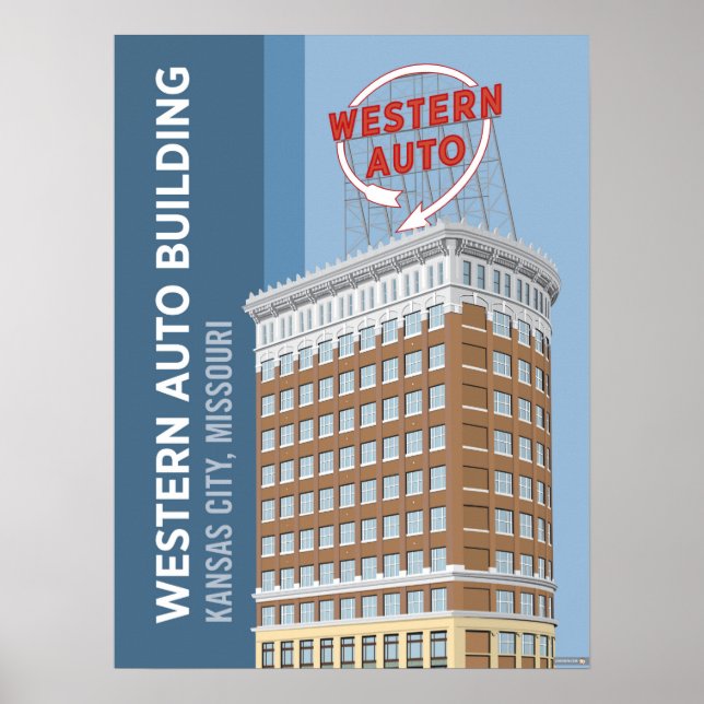 Kansas City Landmarks: Western Auto – 18 x 24 Poster (Front)