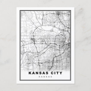 Kansas City Map Holiday Postcard