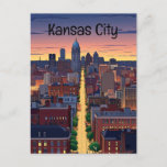 Kansas City Missouri anime style Postcard