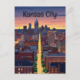 Kansas City Missouri anime style Postcard