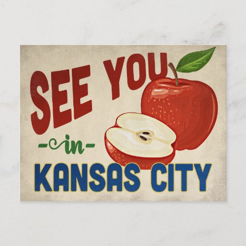 Kansas City Missouri Apple _ Vintage Travel Postcard