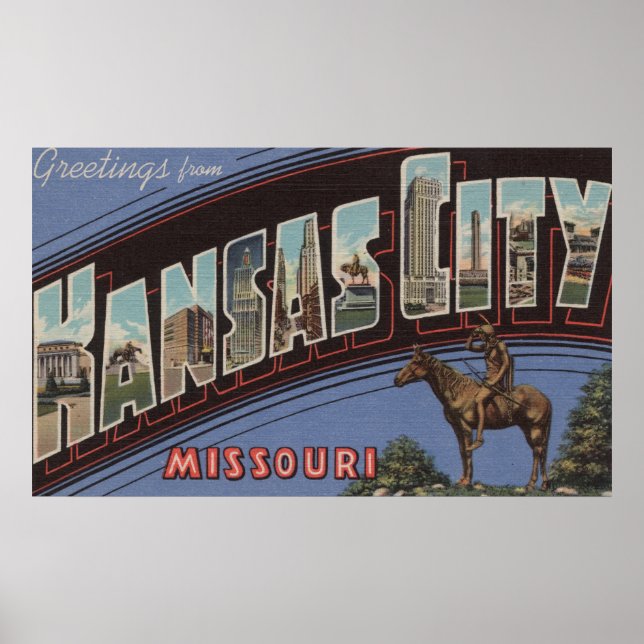 Kansas City, Missouri - Large Letter Scenes 2 Poster (Front)