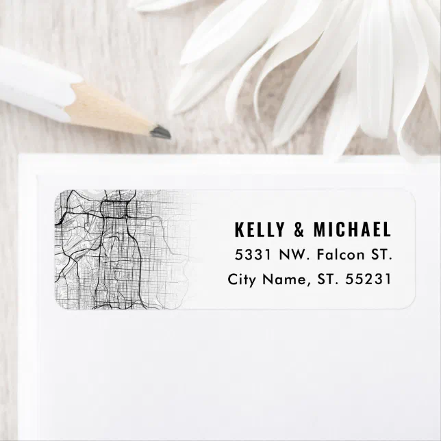 Kansas City, Missouri Map Themed Return Label Zazzle