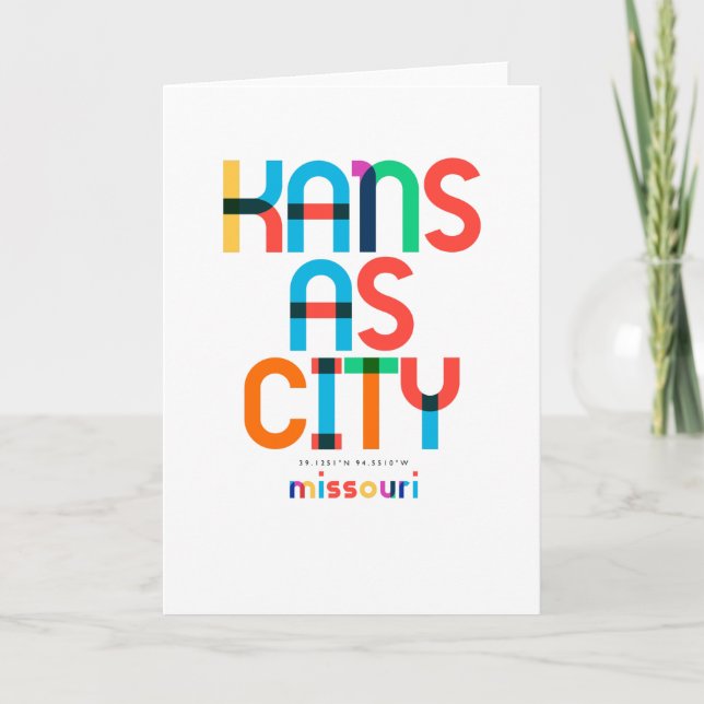 Kansas City Missouri Mid Century, Pop Art, Card (Front)