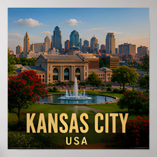 Kansas City Missouri Park Travel Gift Poster