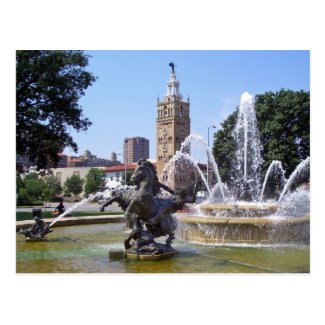 Kansas City, Missouri Plaza Fountain Postcard
