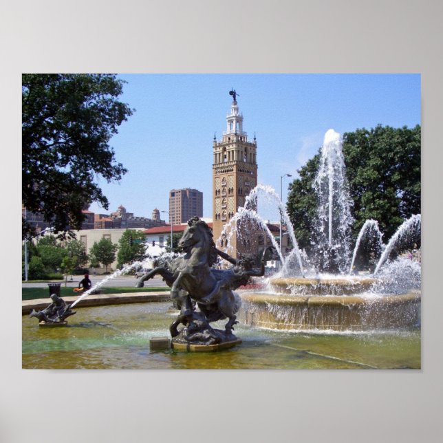Kansas City, Missouri Plaza Fountain Poster (Front)