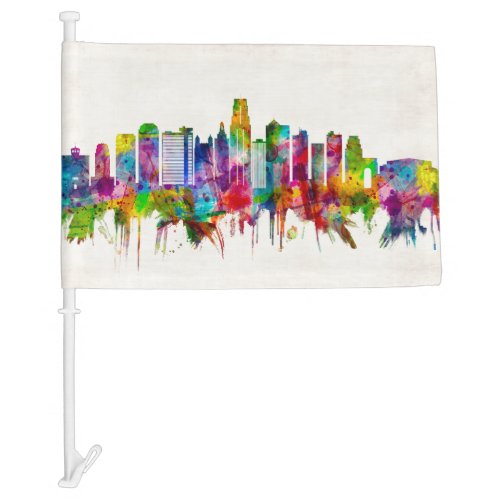 Kansas City Missouri Skyline Car Flag