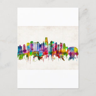 Kansas City Missouri Skyline Invitation Postcard