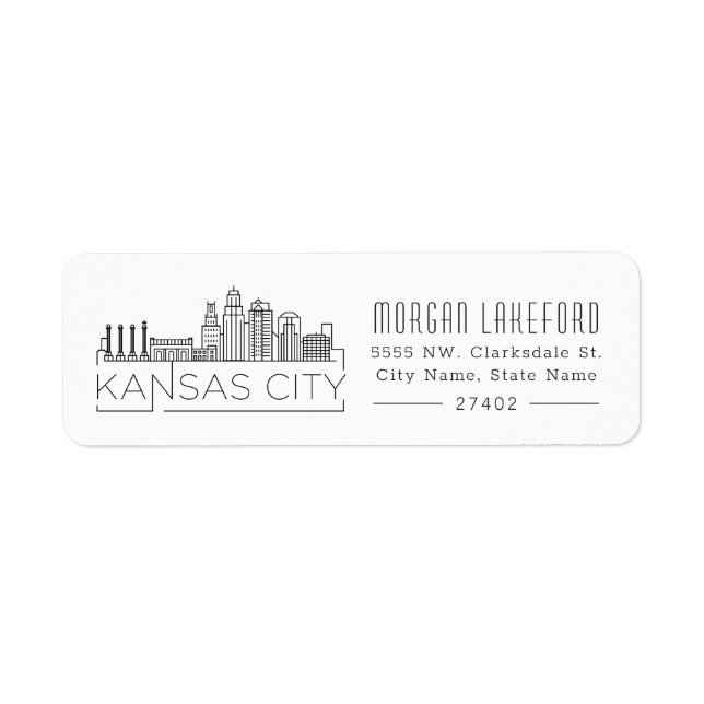 Kansas City, Missouri Stylized Skyline | Label (Front)