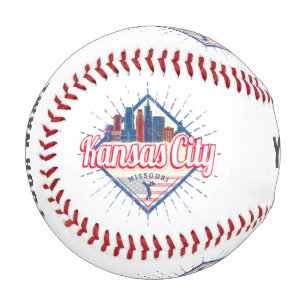 Kansas City Missouri United States Skyline Vintage Baseball