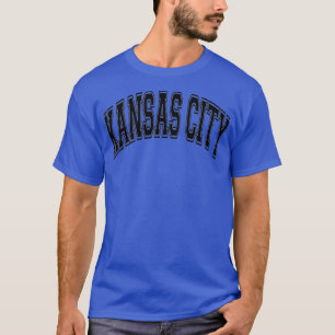 Kansas City Missouri Varsity Style Text Gray w Bla T-Shirt