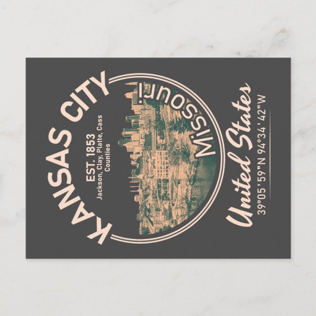 KANSAS CITY - MISSOURI VINTAGE POSTCARD (Front)