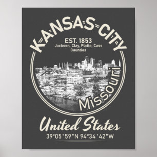 KANSAS CITY - MISSOURI VINTAGE POSTER