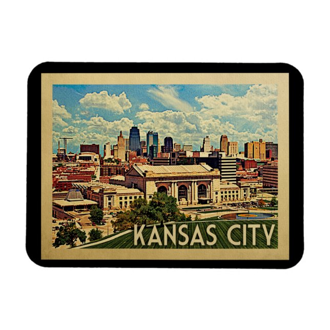 Kansas City Missouri Vintage Travel Magnet (Horizontal)