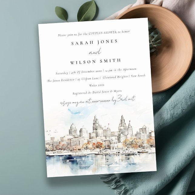 Kansas City Missouri Watercolor Couples Shower Invitation (Creator Uploaded)