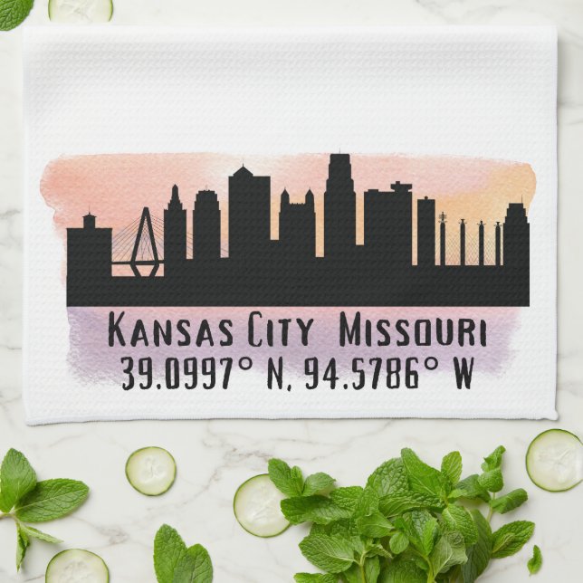 Kansas City MO City Skyline  Kitchen Towel (Folded)