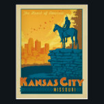 Kansas City, MO Postcard<br><div class="desc">Anderson Design Group is an award-winning illustration and design firm in Nashville, Tennessee. Founder Joel Anderson directs a team of talented artists to create original poster art that looks like classic vintage advertising prints from the 1920s to the 1960s.</div>