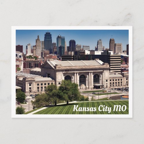 Kansas City MO Union Station andDowntown Skyline Postcard