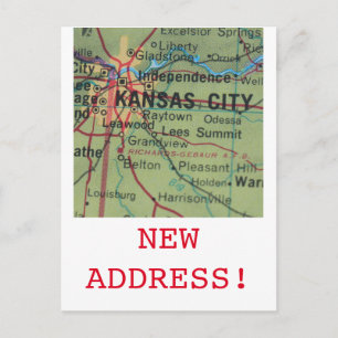 Kansas City New Address announcement Postcard