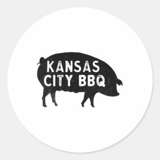 Kansas City Pig Bbq  Classic Round Sticker