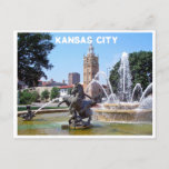 Kansas City Plaza Fountain Photo Postcard