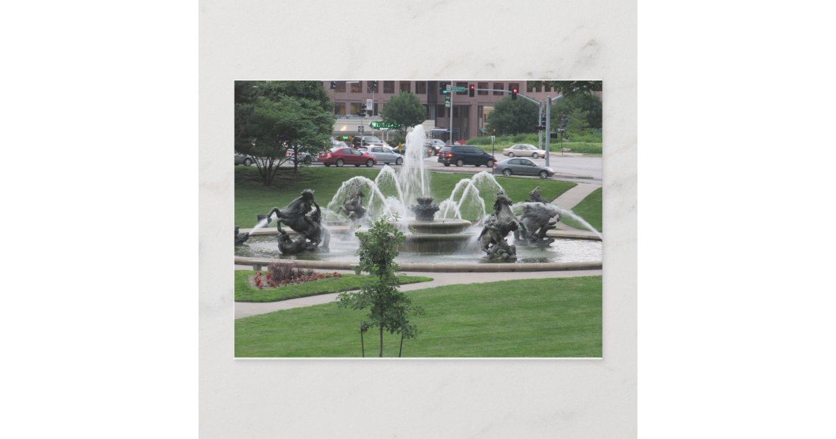 Kansas City Plaza fountain Postcard Zazzle