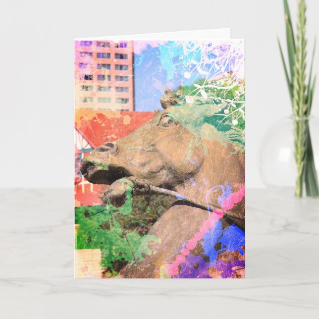 Kansas City Plaza Horse Fountain Artistic Colors Card (Front)