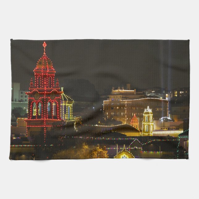 Kansas City Plaza Lights Kitchen Towel (Horizontal)
