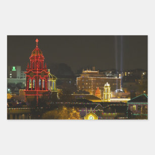 Kansas City Plaza Lights Rectangular Sticker