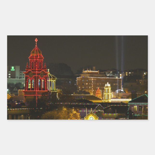 Kansas City Plaza Lights Rectangular Sticker (Front)
