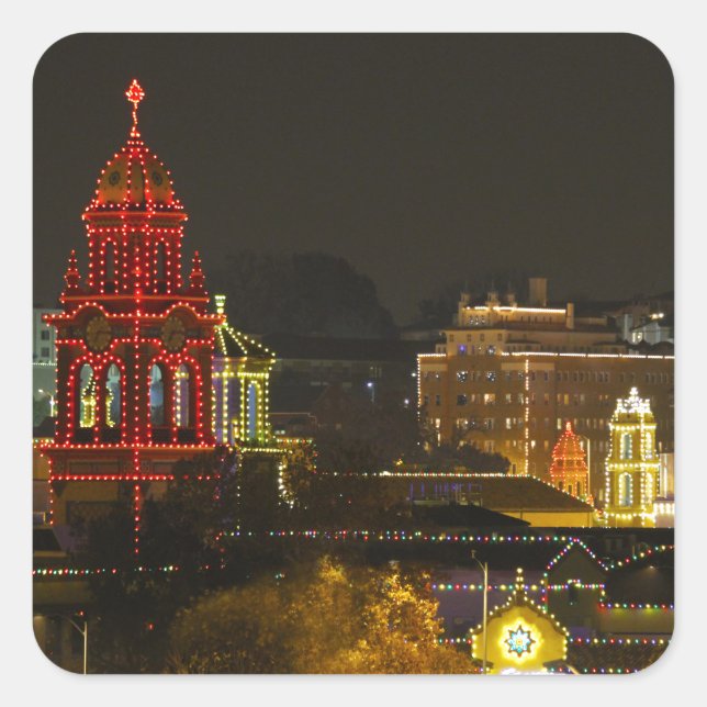 Kansas City Plaza Lights Square Sticker (Front)