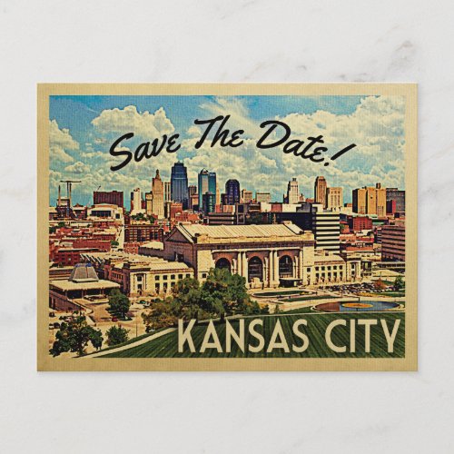 Kansas City Save The Date Missouri Announcement Postcard