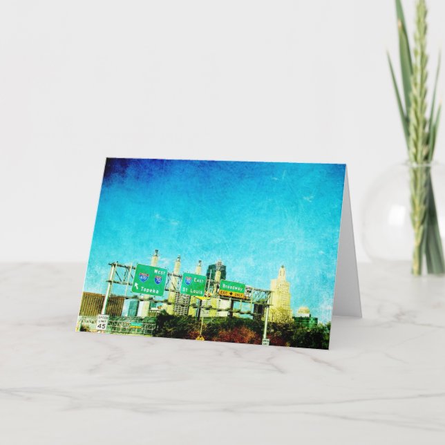 Kansas City Skyline and Highway Card (Front)