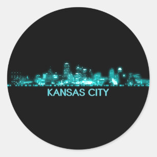 Kansas City Skyline Classic Round Sticker