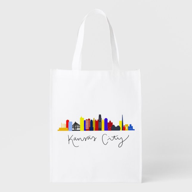 Kansas City Skyline Grocery Bag (Front)