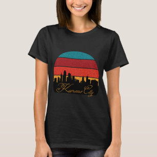 Kansas City Skyline Retro Sunset Travel T-Shirt