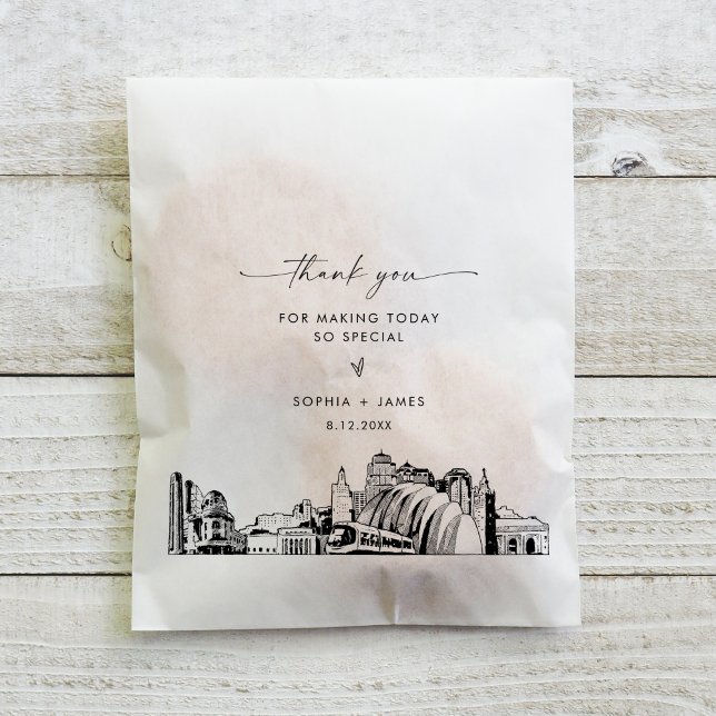 Kansas City Skyline Wedding Thank You Favor Bags (Creator Uploaded)