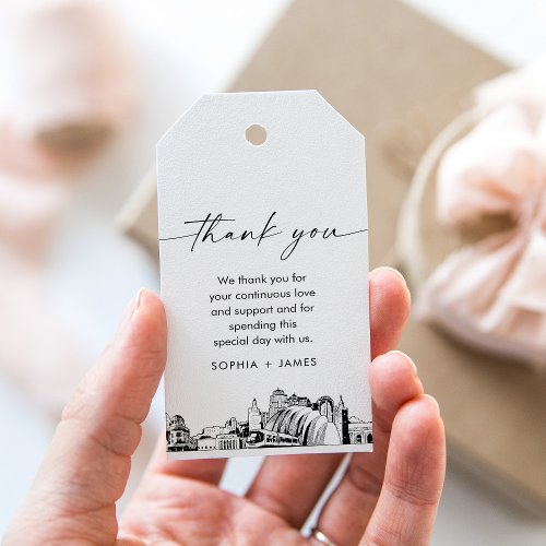 Kansas City Skyline Wedding Thank You Favor Tag