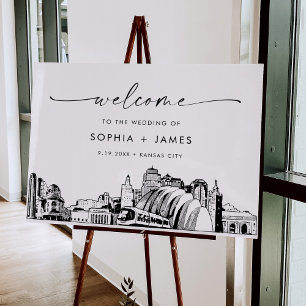 Kansas City Skyline Wedding Welcome Foam Board