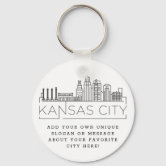 Louisville, KY Stylized Skyline, Custom Slogan Keychain, Zazzle