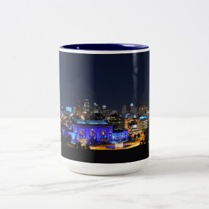 Kansas City Union Station in Blue Two-Tone Coffee Mug