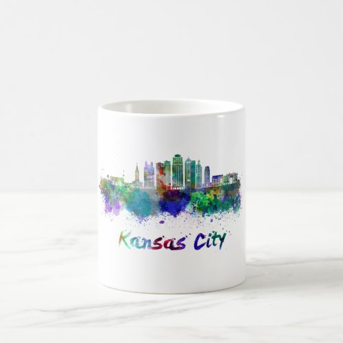 Kansas City V2  skyline in watercolor Coffee Mug