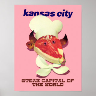 Kansas City Vintage Style Travel Poster