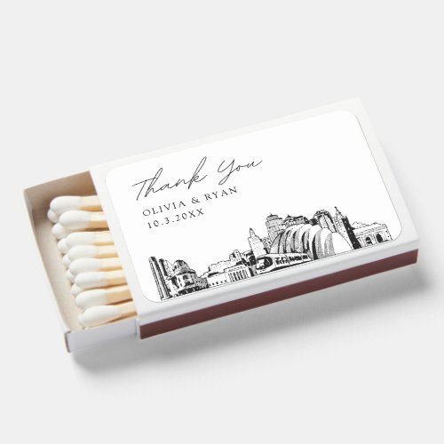 Kansas City Wedding Favor Custom Thank You Matchboxes