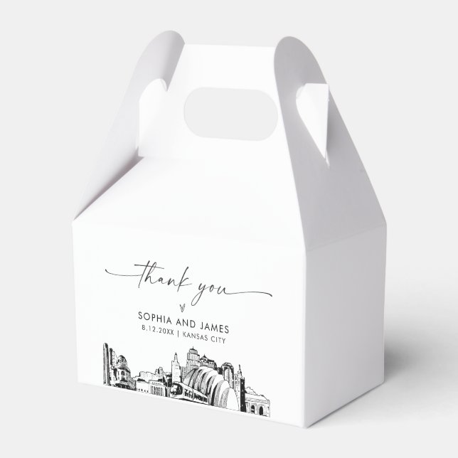 Kansas City Wedding Personalized Favor Box (Front Side)