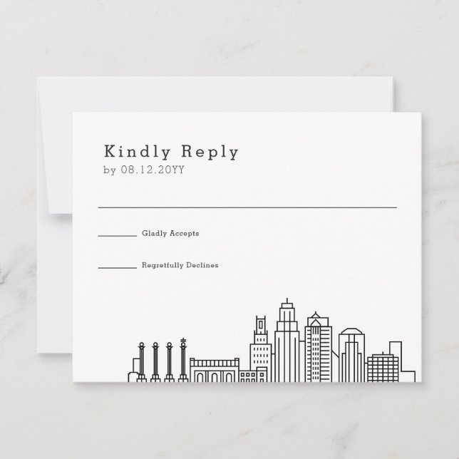 Kansas City Wedding | Stylized Skyline RSVP (Front)