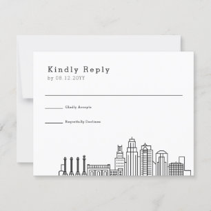Kansas City Wedding Stylized Skyline RSVP